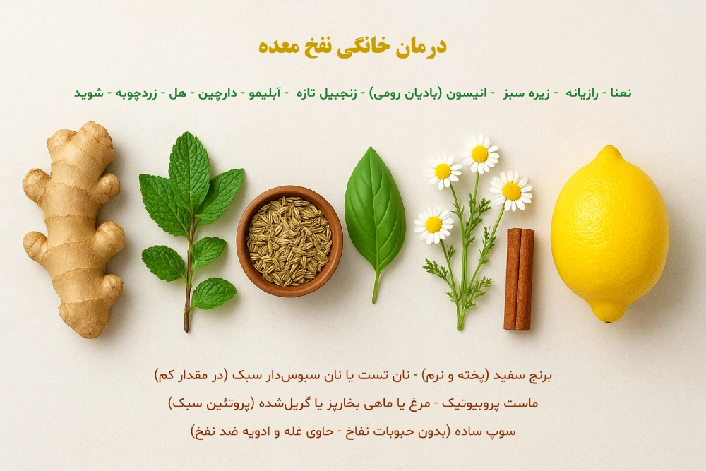 درمان خانگی نفخ بزرگسالان